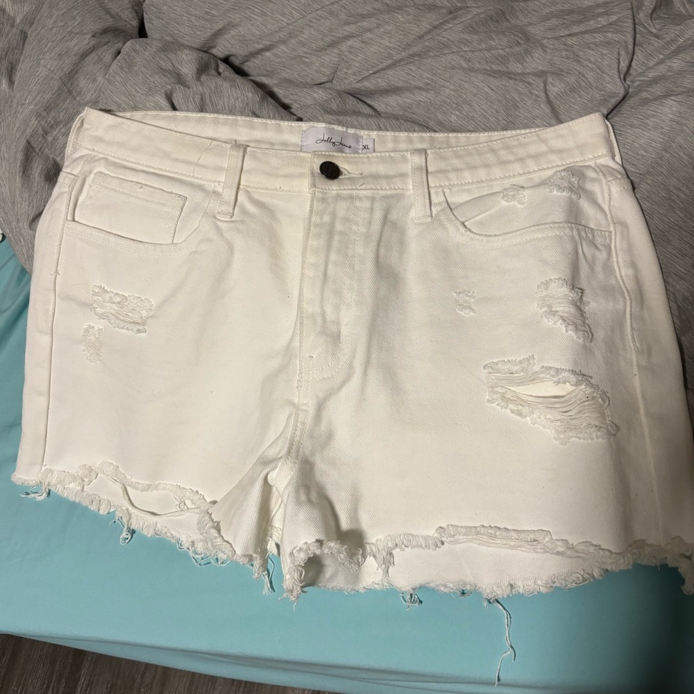Jelly Beans White Distressed Cutoff Jean Shorts
